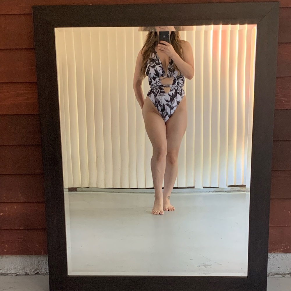 Black and white monokini one piece